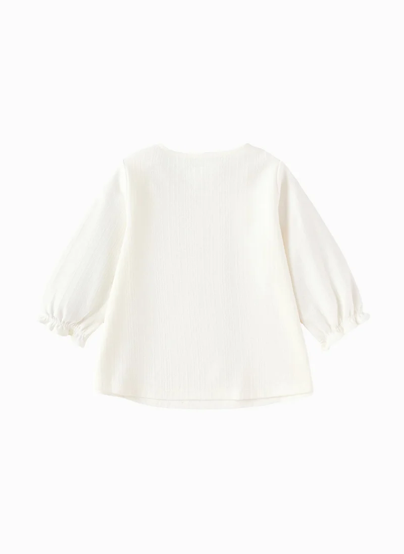 Balabala Off White Baby Girls Round v-neck long-sleeved T-shirt for Women | Best Price UAE